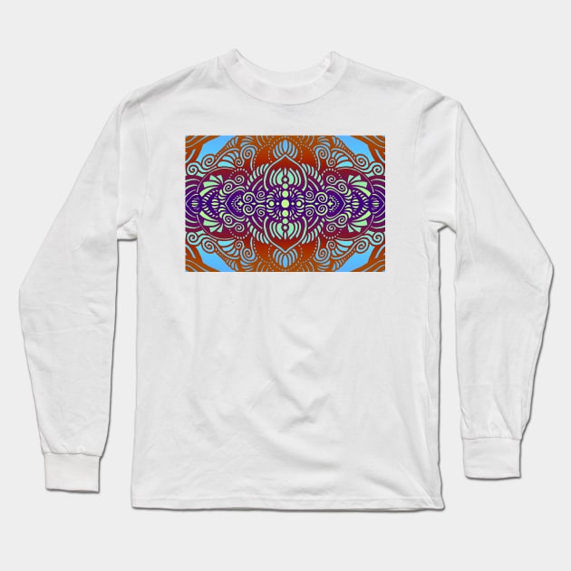 fancy colorful abstract pattern Long Sleeve T-Shirt by chambergambit